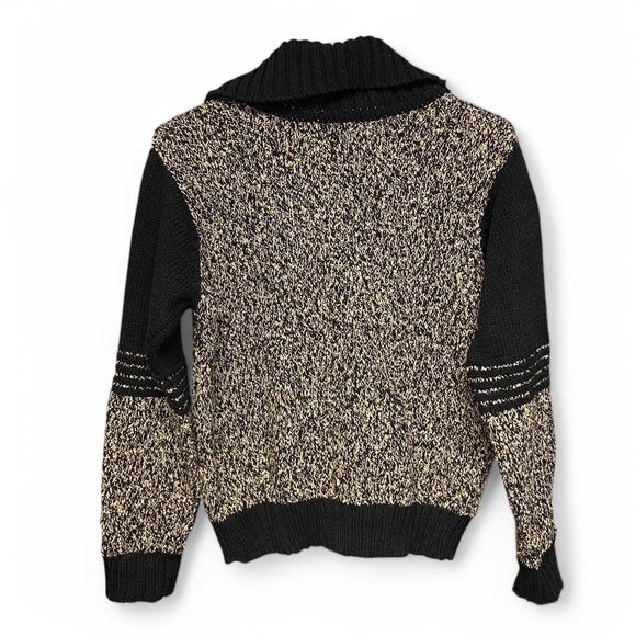 Fia Italia Black and cream knit cardigan size S - Picture 2 of 8